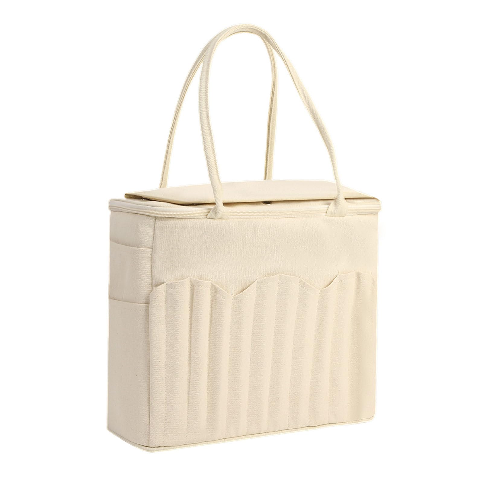 Piceioep Large Capacity Craft Organizers Bag for Knitting Supplies Craft of Sturdy Canvas Fabric Portable Bag