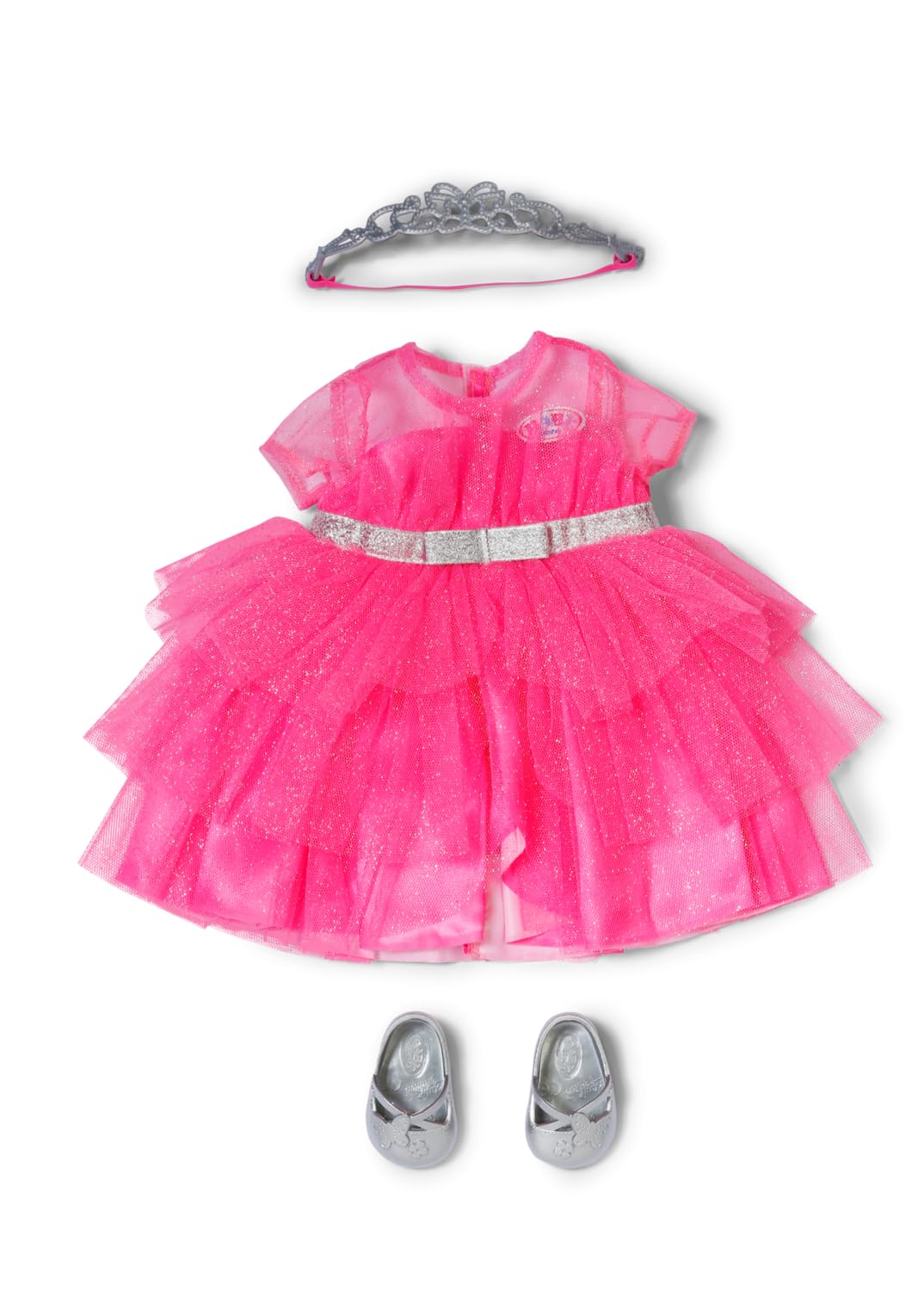 BABY born Princess Set, With pink doll dress made of tulle, Crown & Glitter Shoes, Premium doll accessories
