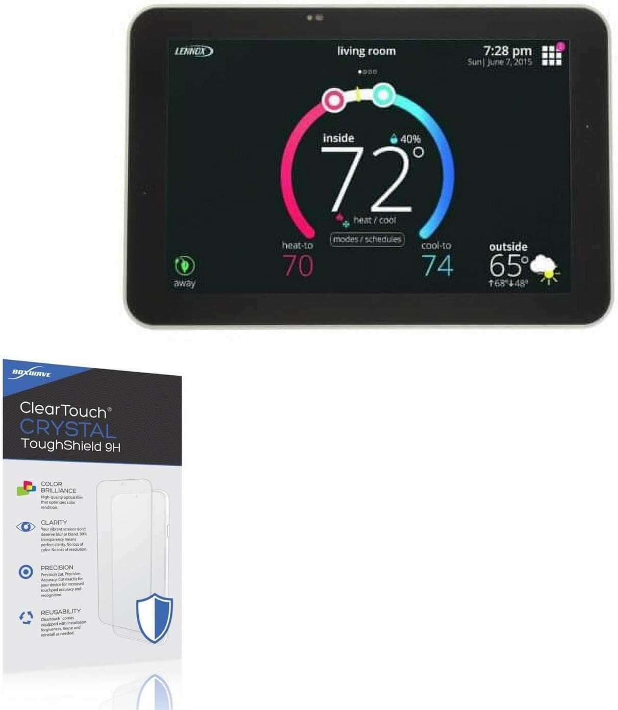 BoxWave Screen Protector Compatible with Lennox12U67 - ClearTouch Crystal ToughShield 9H (2-Pack), Clear 9H Tough Flexible Film Screen Protector