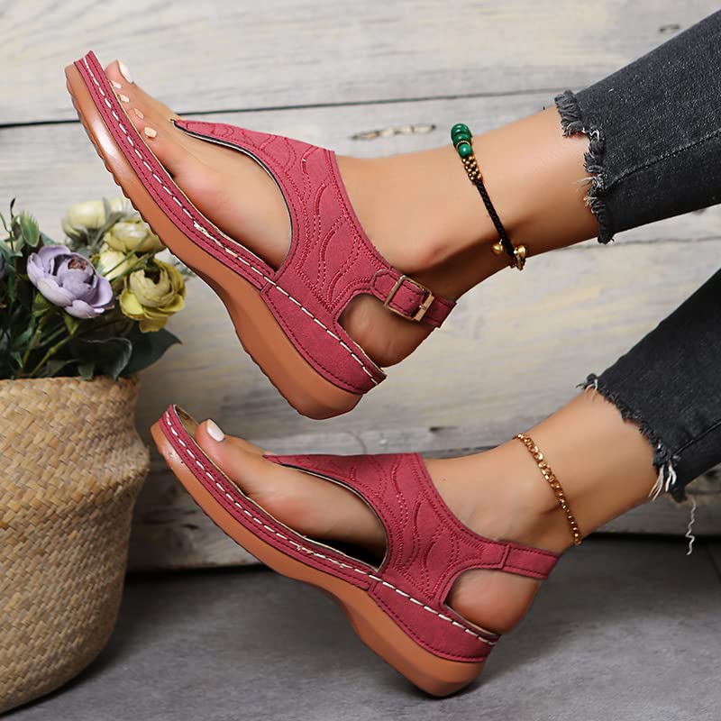 Women's Comfy Orthotic Sandals, Beautiful Orthopedic Open Toe Sandals,Arch Support Anti-Slip Breathable Sandal (Color : Army Green, Shoe Size : 8)3