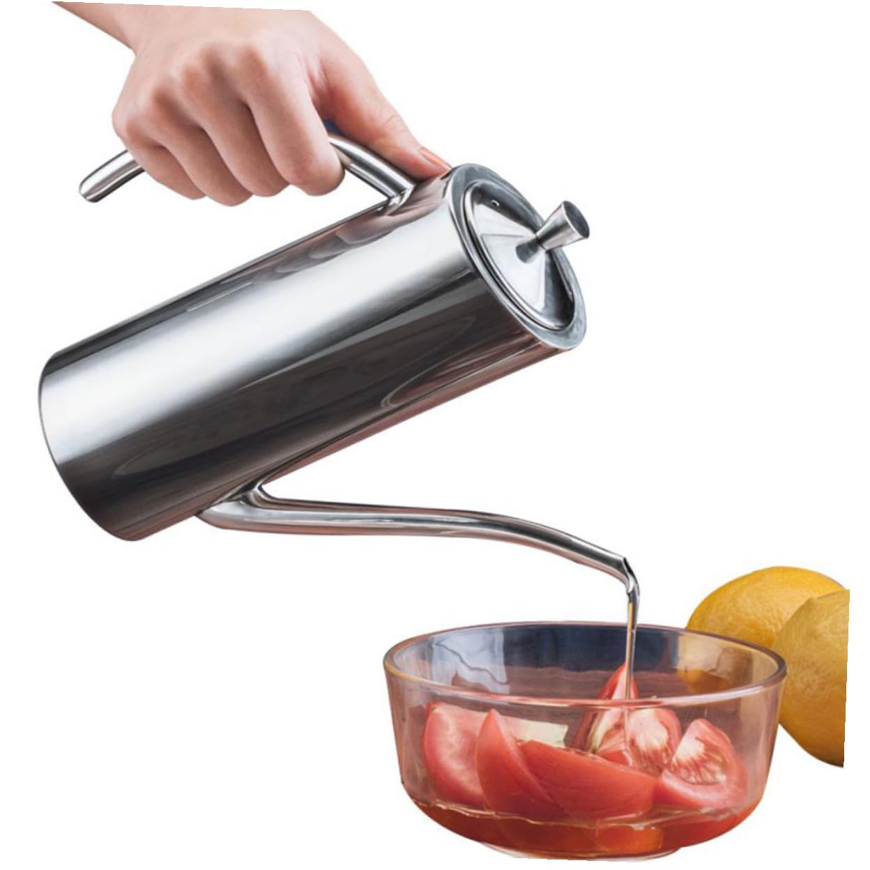 iplusmile Aceitera de Acero Inoxidable de Dispensador Antigoteo con Tapa Protectora para Aceite Vinagre y Salsas Botella Dosificadora Segura y Resistente para Cocina y Restaurante