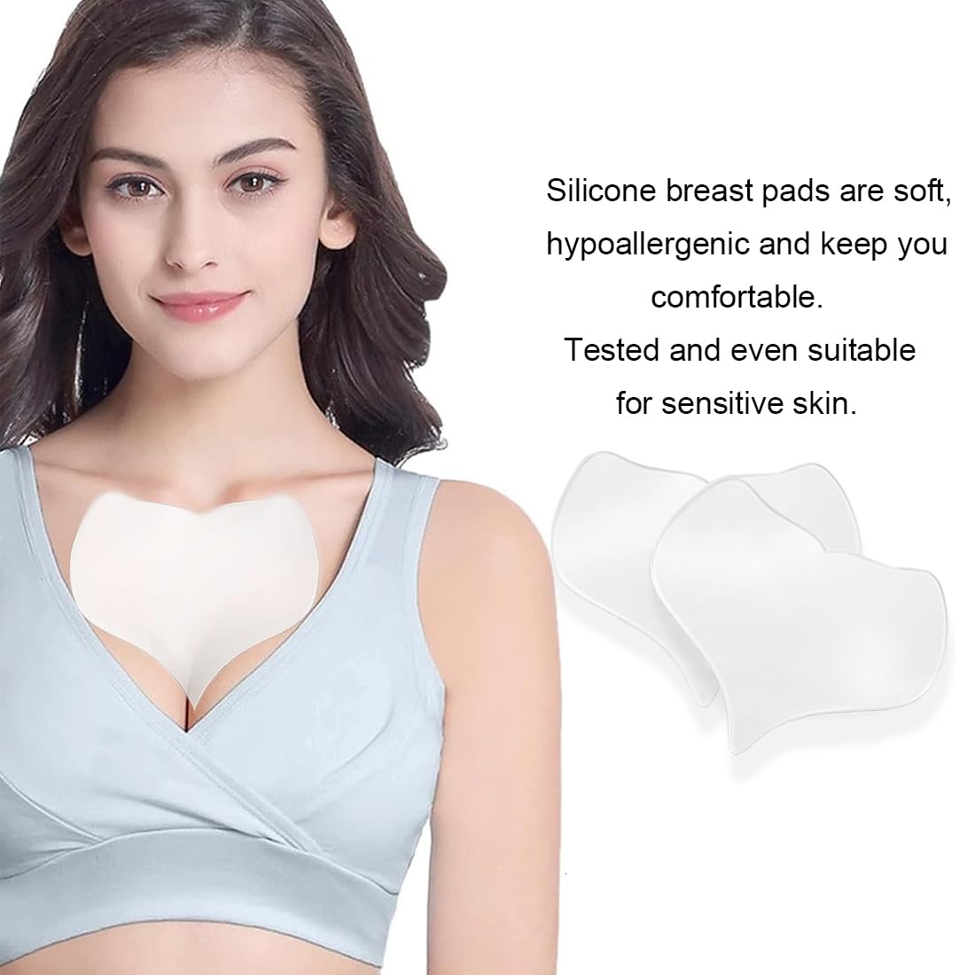 1 Pezzi Petto Antirughe Pads, Pad Antirughe Petto, Patch Rughe Petto a Forma di Cuore, Imbottitura Toracica in Silicone, Riutilizzabile Cuscinetti Antirughe Sul Petto, Patch per Scollatura Notturna