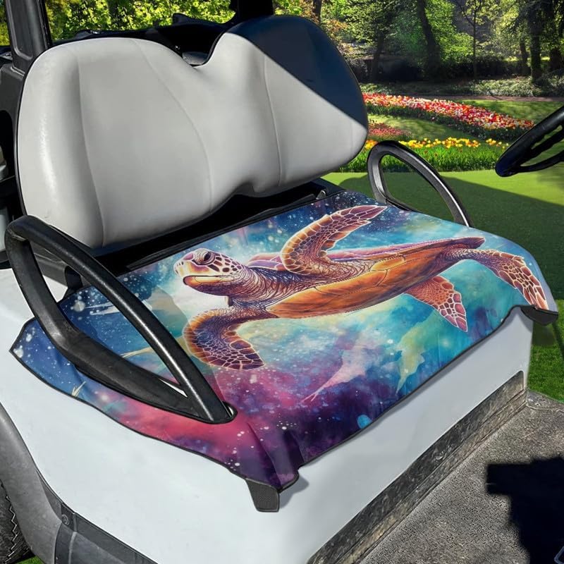 Galaxy Sea Turtle - 2 piezas de manta de asiento de carrito de golf, cubierta trasera de asiento de cielo estrellado, tortuga, fundas de asiento