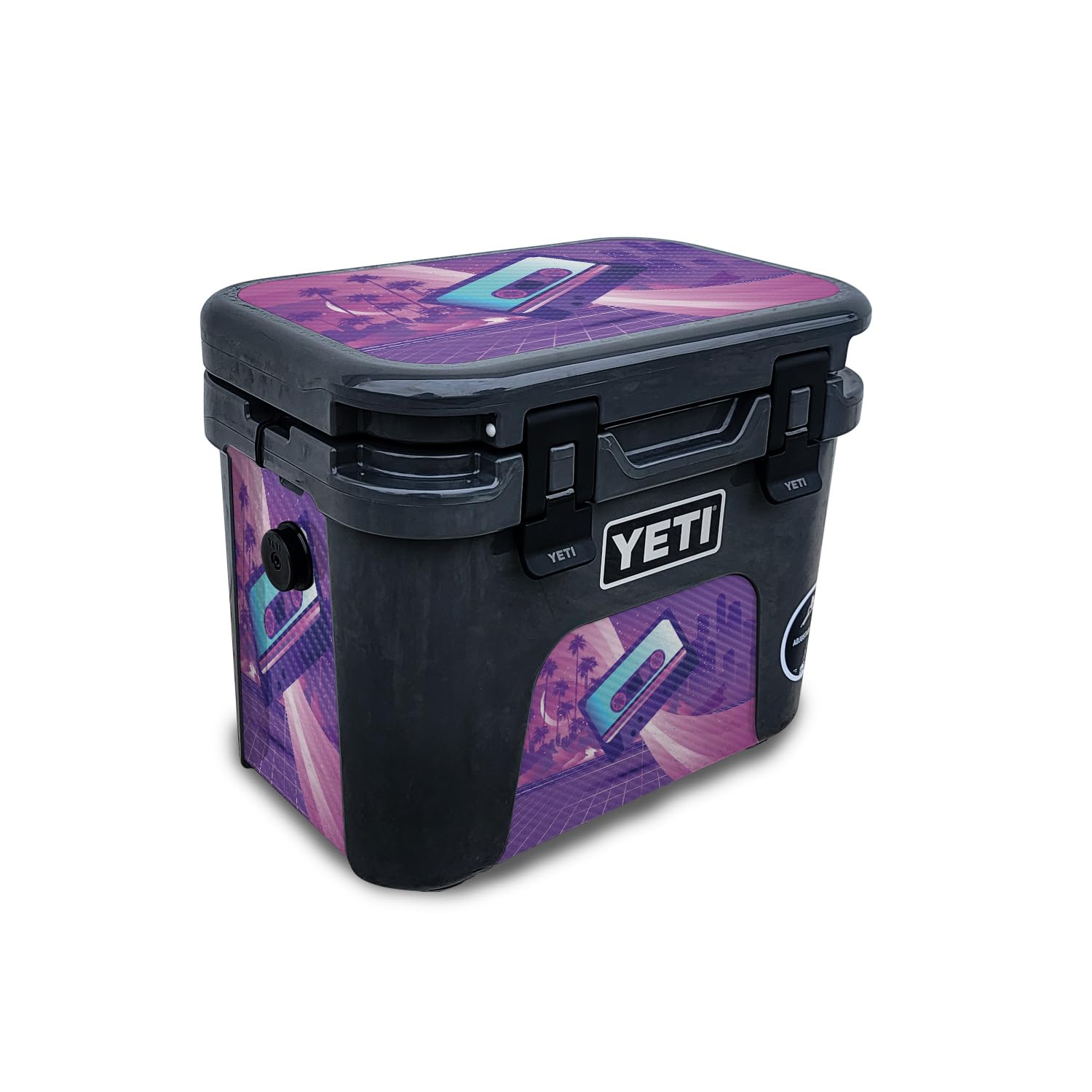Carbon Fiber Skin Compatible with Yeti Roadie 15 Hard Cooler - 80s Cassette - Premium 3M Vinyl Protective Wrap Decal Cover - Easy to Apply | Crafted in The USA by MightySkins