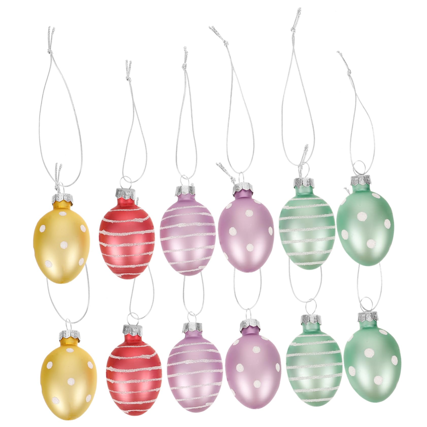 Amosfun 60pezzi Uova Di Pasqua Decorative Ornamenti Appesi Per Decorazioni Festive e Atmosfera Pasquale Elegante Per Casa e Giardino