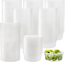 Lawei 80 Pack Plastic Deli Food Containers with Lids - 8 Oz Food Storage Containers Freezer Deli Cups for Soup, Party Supplies, Meal Prep and Portion Control