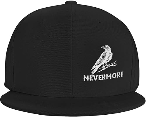 Miniatura 2 de Edgar Allan Poe Raven - Gorra de béisbol ajustable de ala plana negra