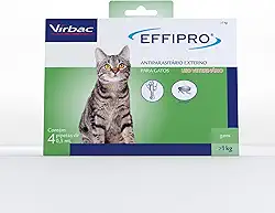 Virbac Effipro Antipulgas e Carrapatos para Gatos com 4 Pipetas