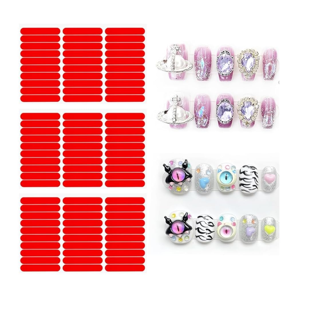 NAILWIND 3 Sheets 90 Pcs Double Sided Tape for Nails Display Double Sided Tape for Press on Nails Adhesive Clear Mounting Tape for Nail Packaging Supplies