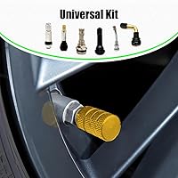 Vista 6 de 5 tapas de vástago de válvula de neumático, cubierta de tapas de aire, juego de tapas de válvula de neumático de aluminio anodizado, accesorios