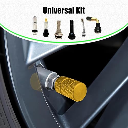 Miniatura 6 de 5 tapas de vástago de válvula de neumático, cubierta de tapas de aire, juego de tapas de válvula de neumático de aluminio anodizado, accesorios