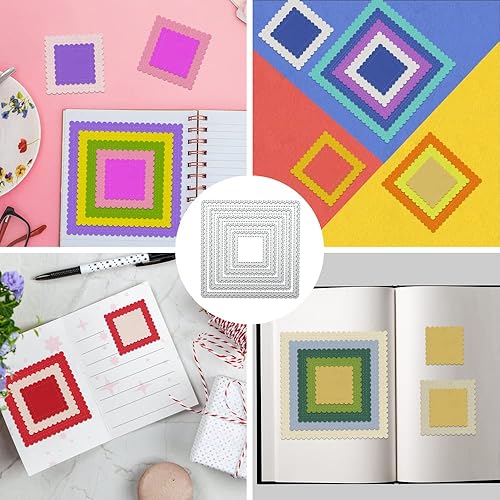 Miniatura 5 de Troqueles para hacer tarjetas, sellos y troqueles para hacer tarjetas, troqueles cuadrados para hacer tarjetas, troqueles de corte de metal, juegos