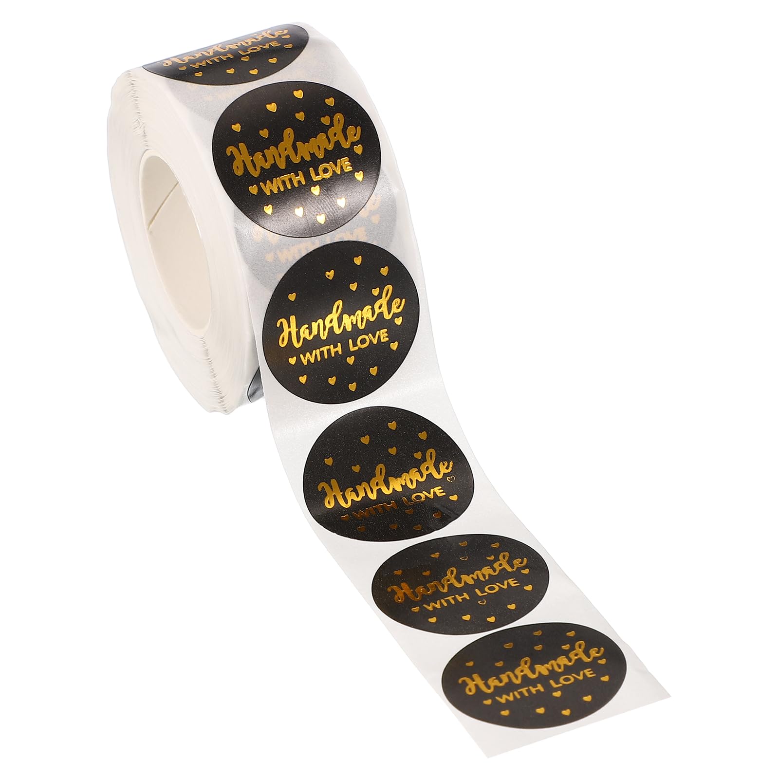 PATIKIL 500Pcs Thank You Stickers, 1" Round Self-Adhesive Labels Small Thank You Stickers Roll for Small Business Sealing Box Envelope, Handmade with Love Style15