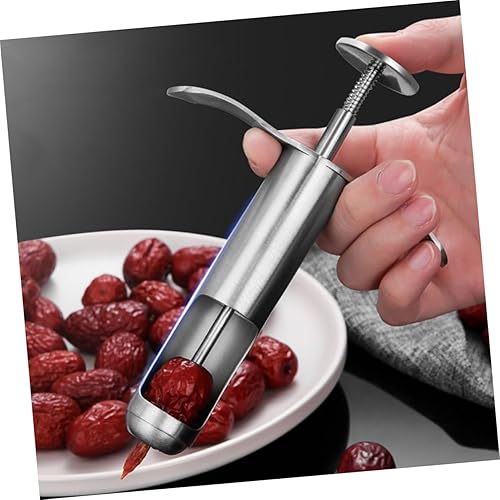 Miniatura 7 de Ciieeo 2 piezas de descorazonador rojo Fecha Pit Remover Cerezas Removedor Multiherramientas Herramientas de mano Taladro Mango Núcleos Removedor de