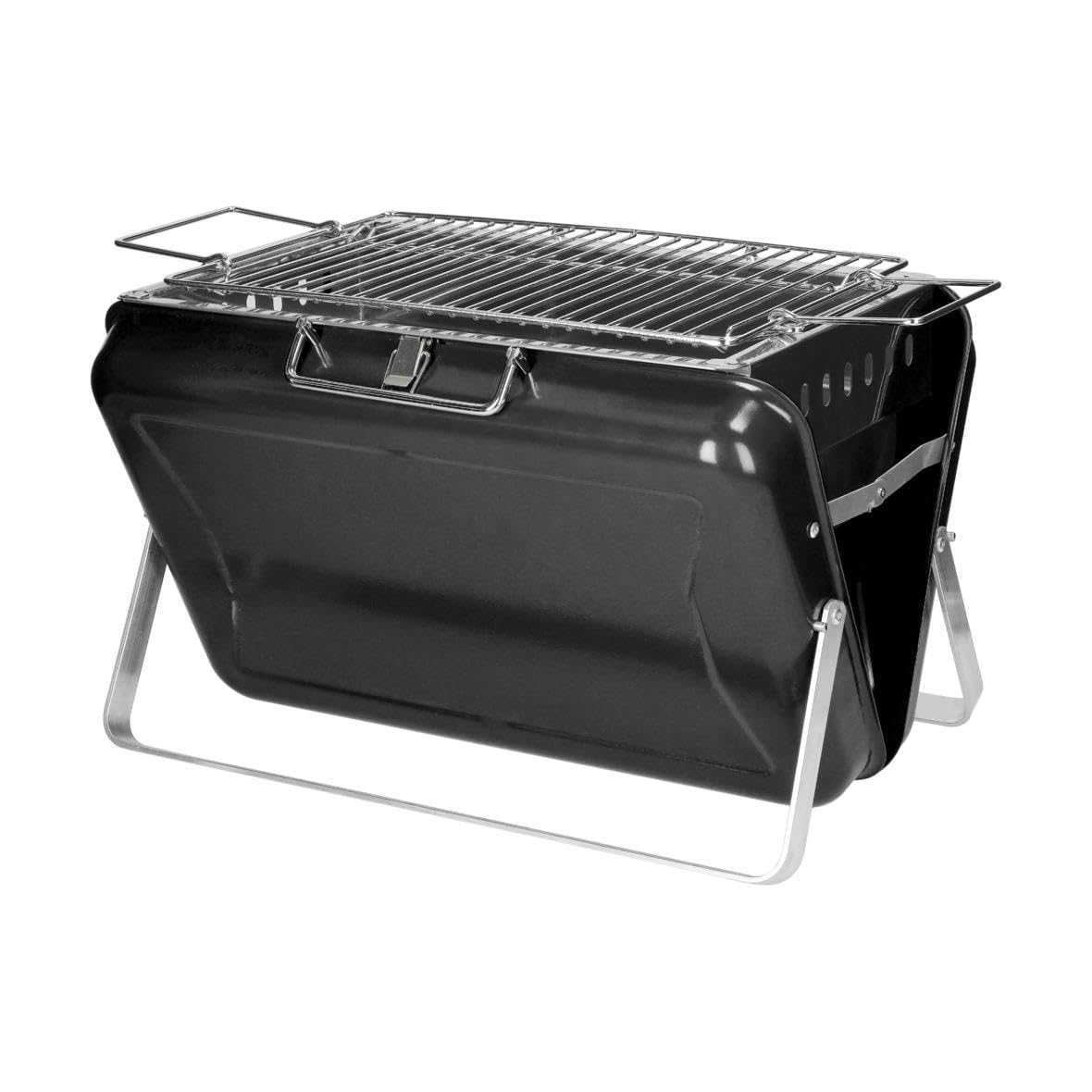 Przenośny grill na węgiel drzewny "Portable" z uchwytem do noszenia w podróży, kolor czarny