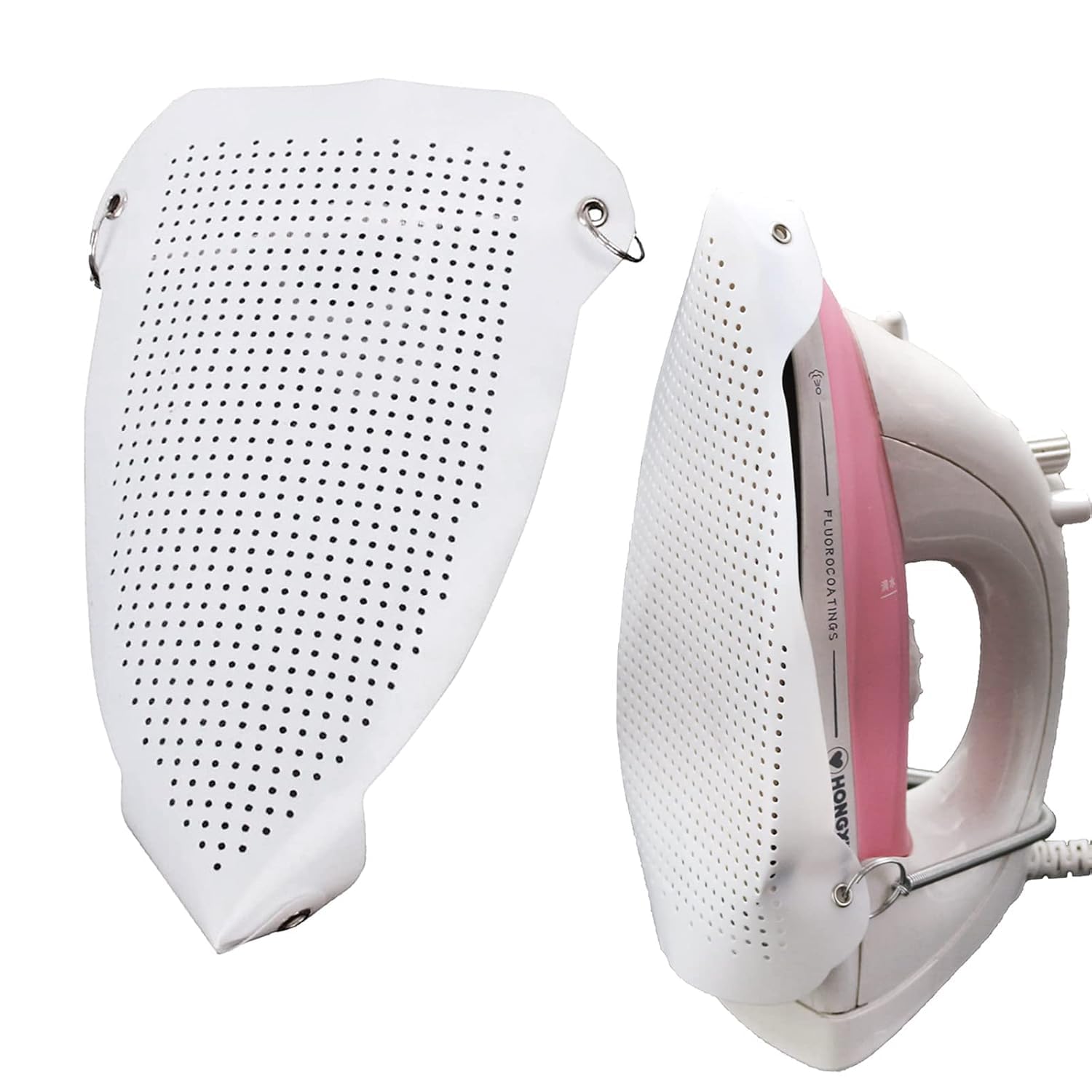TRISHULDHARI Iron Soleplate Protector Cover – Heat Resistant Non-Stick Iron Shield with Steam Perforation – Universal Fit Ironing Guard for Clothes, Fabrics & Garments_White-image-20