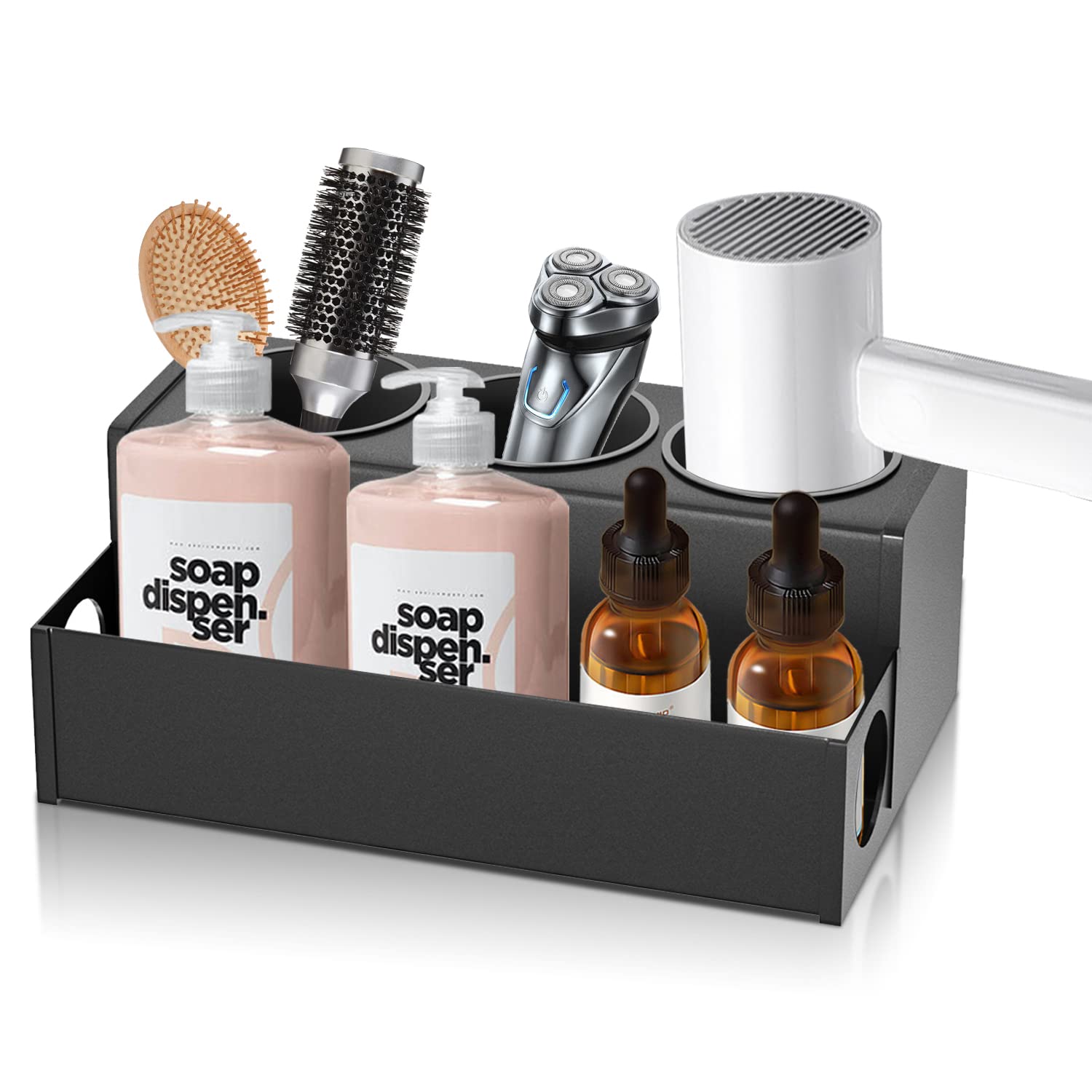 Vergissm Bathroom Hair Tool Organizer, 100 Metal Hot Tool Holder Black