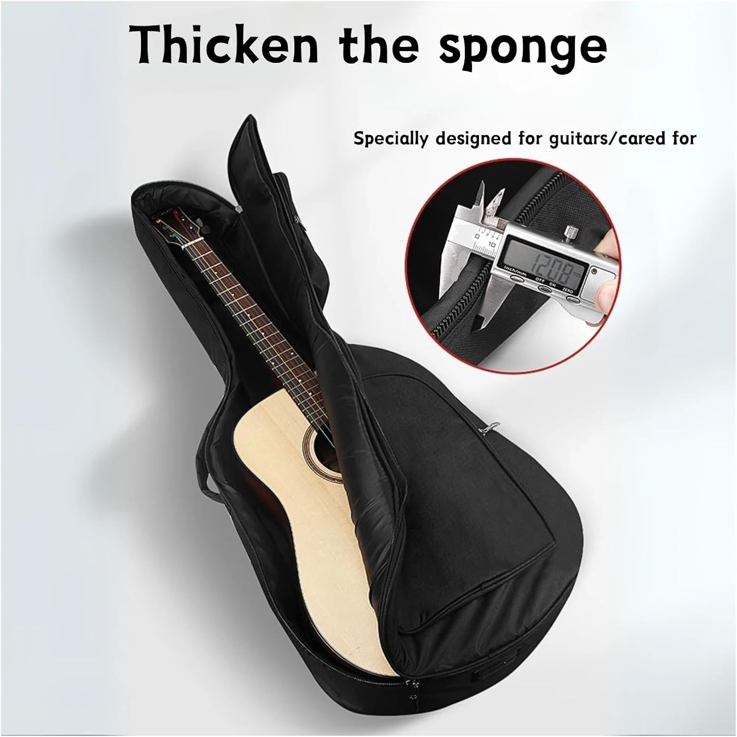 Guitar bag 41 Inch Acoustic Guitar Bag 0.35 Padded Waterproof Adjustable Strap Black Dust Cover Electric