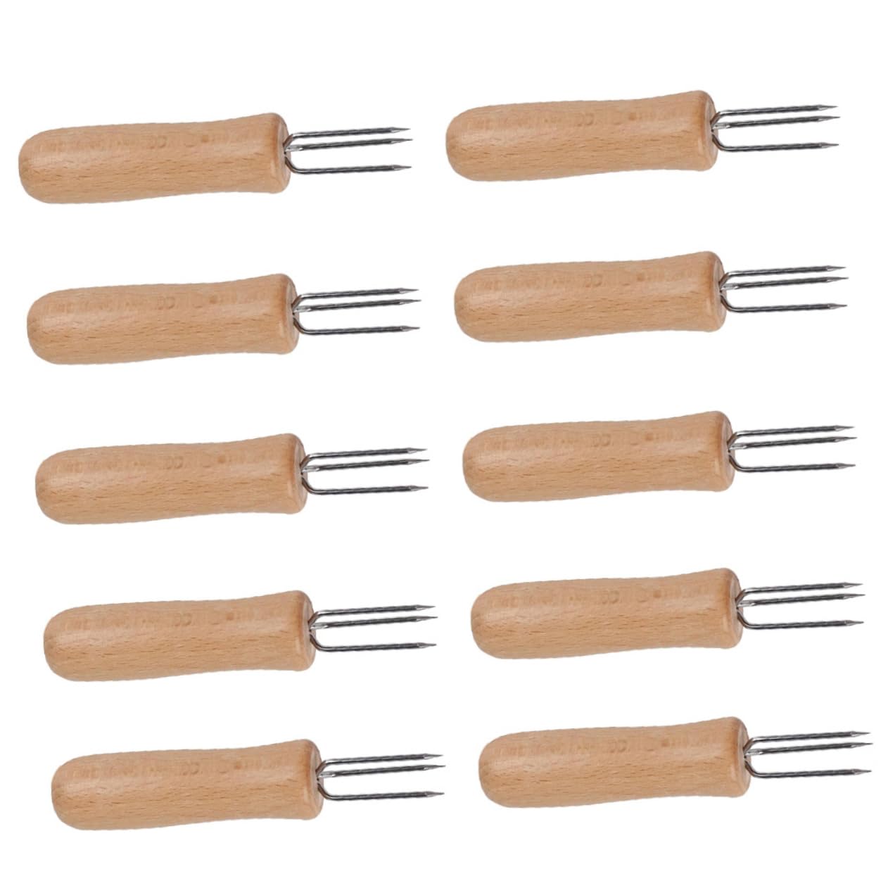 OFFSCH Stainless Steel Three-toothed Fork Corn Fruit Skewers Comfortable to Hold for Outdoor Grilling