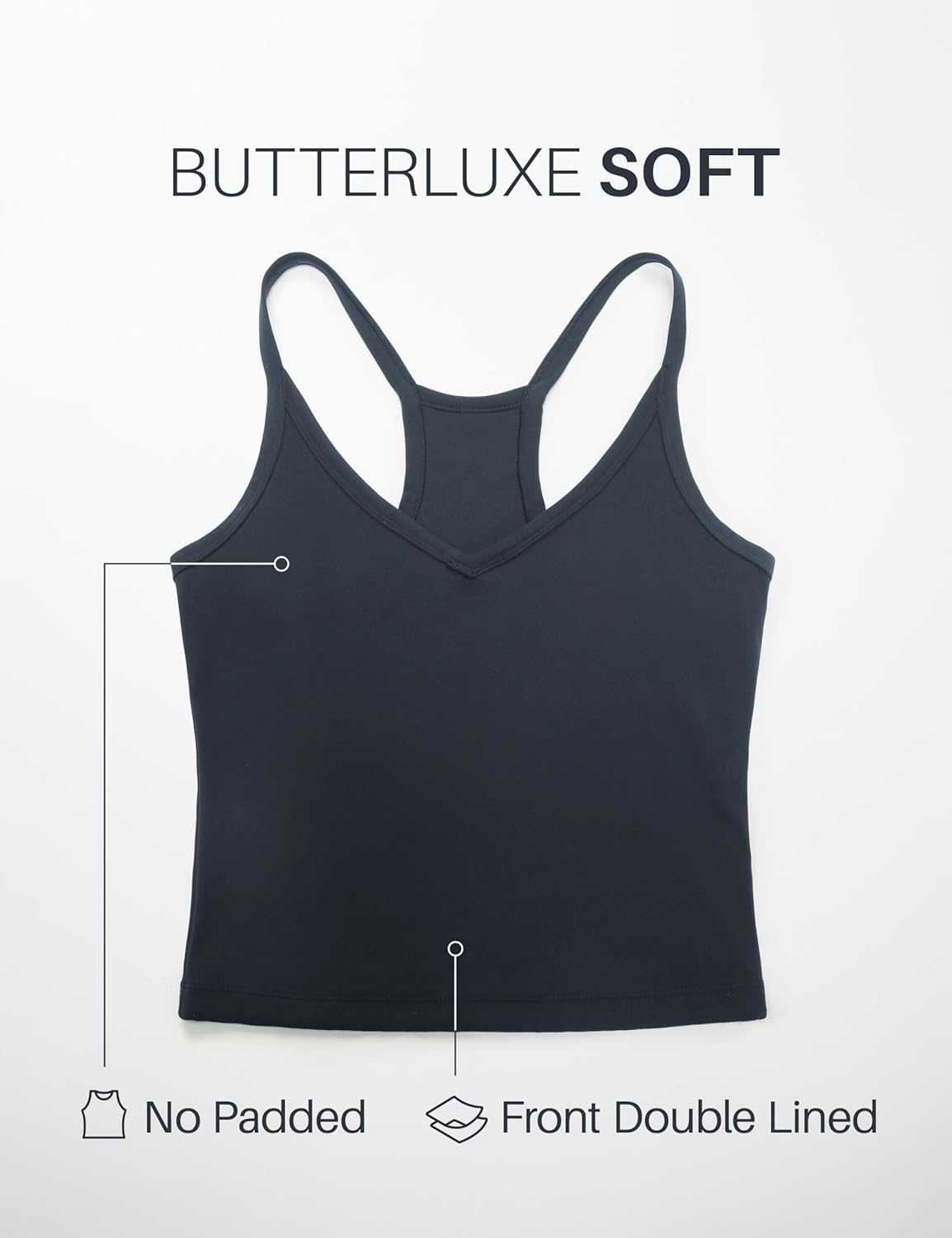 CRZ YOGA Butterluxe Soft Double Lined V Neck Tank Tops for Women - Yoga Casual Camisole Racerback Tight Sleeveless Shirt - Image 4