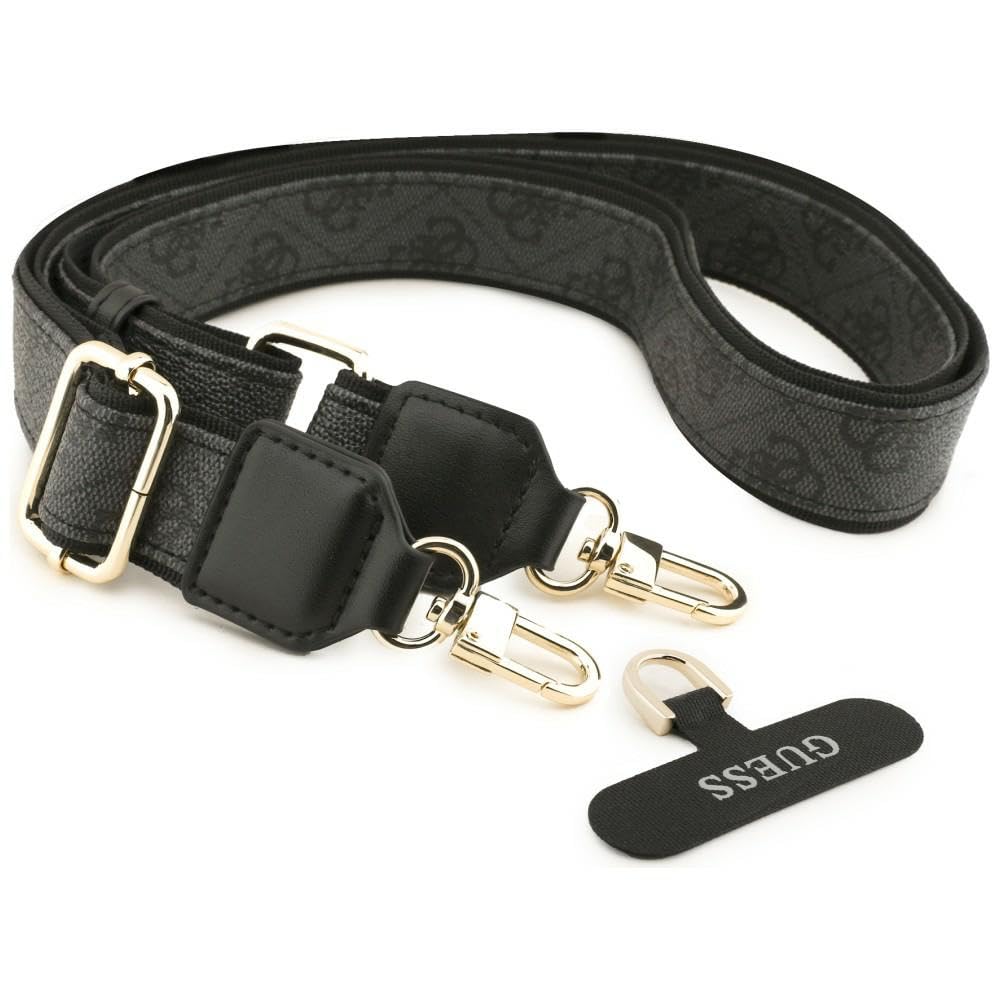 CG MOBILE Guess etui + smycz 4G, duża bransoletka ze strasu, trójkątna bransoletka kompatybilna z MagSafe do Samsung Galaxy S26 Ultra (czarna)