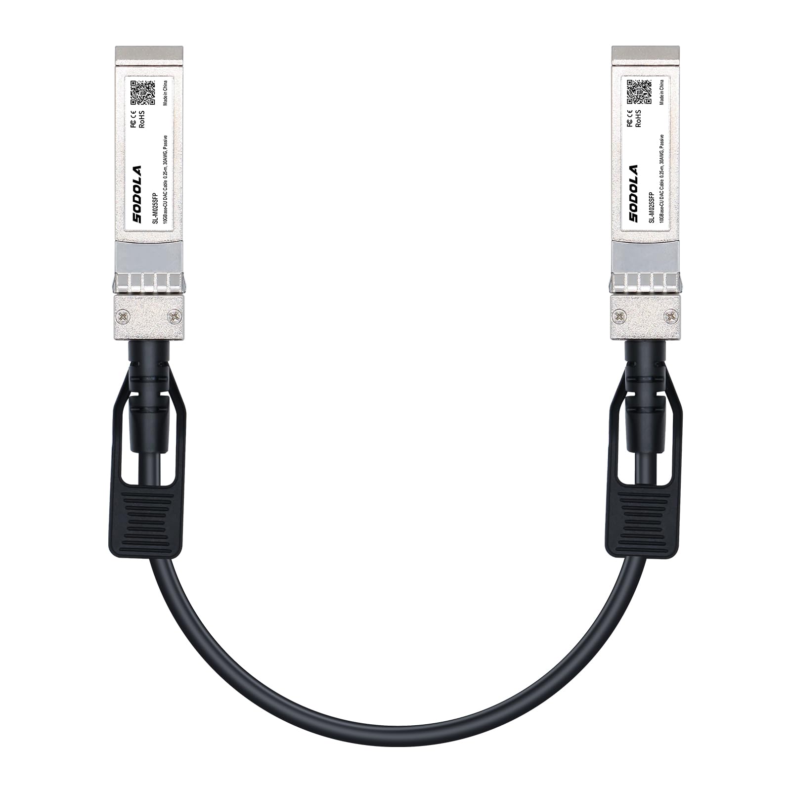 Sodola SFP+ Cable, 10G SFP+ DAC, 0.25M(0.82ft), Passive Direct Attach Copper Twinax Cable for Cisco SFP-H10GB-CU0.25M, Ubiquiti UniFi, TP-Link, Netgear, D-Link, Zyxel, Mikrotik and More