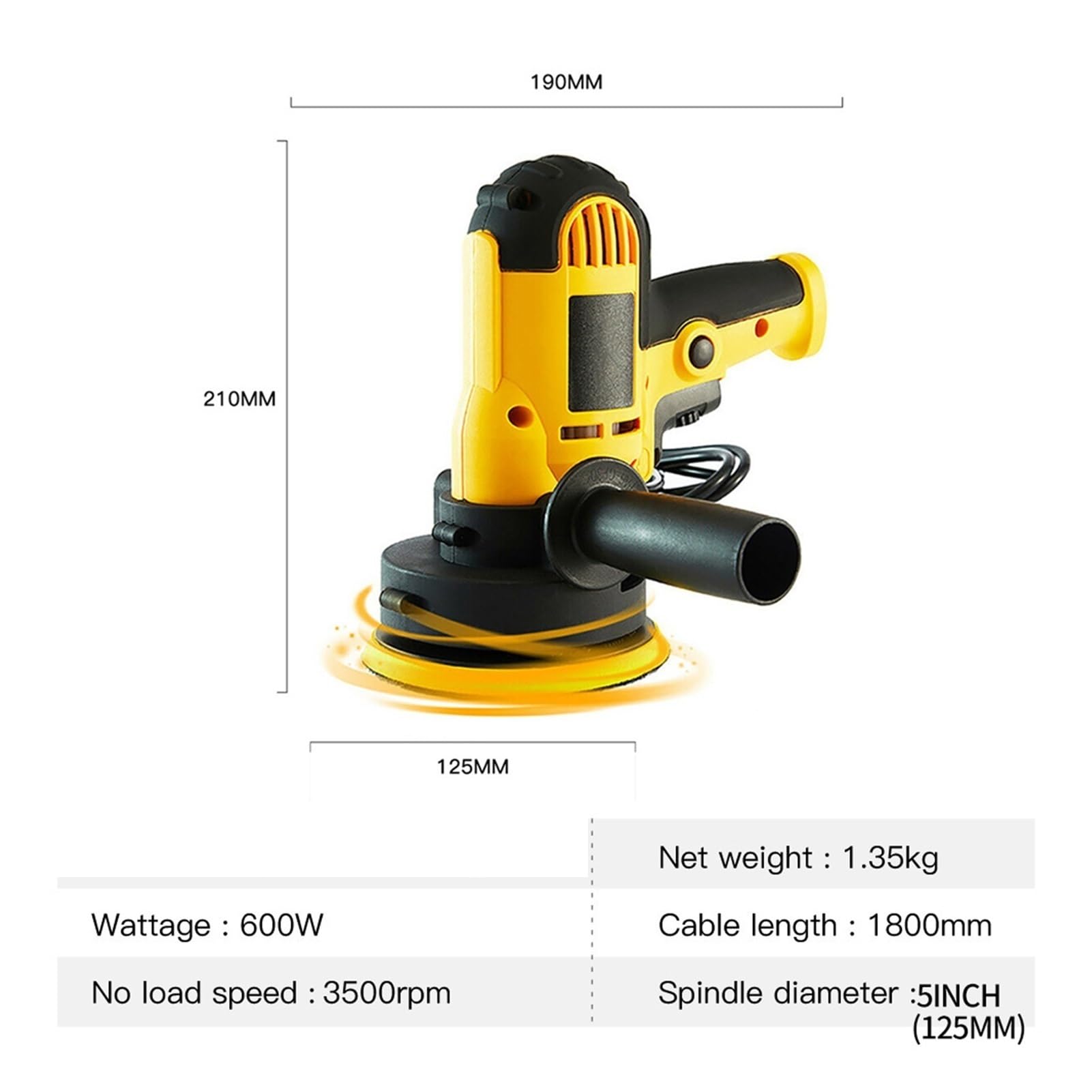 600W Elektryczna polerka samochodowa maszyna 3500 rpm Auto Maszyna do polerowania Sander Małe przenośne polskie narzędzia woskowania(Polisher k1)
