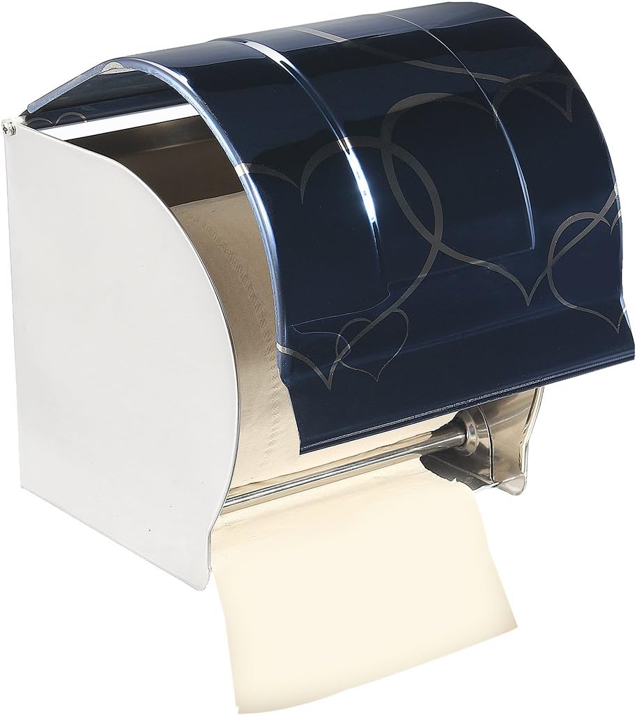 125mmx122mmx125mm 304 Home hardware Stainless Steel Toilet Paper Holder w Cover Blue Model:49as656qo293