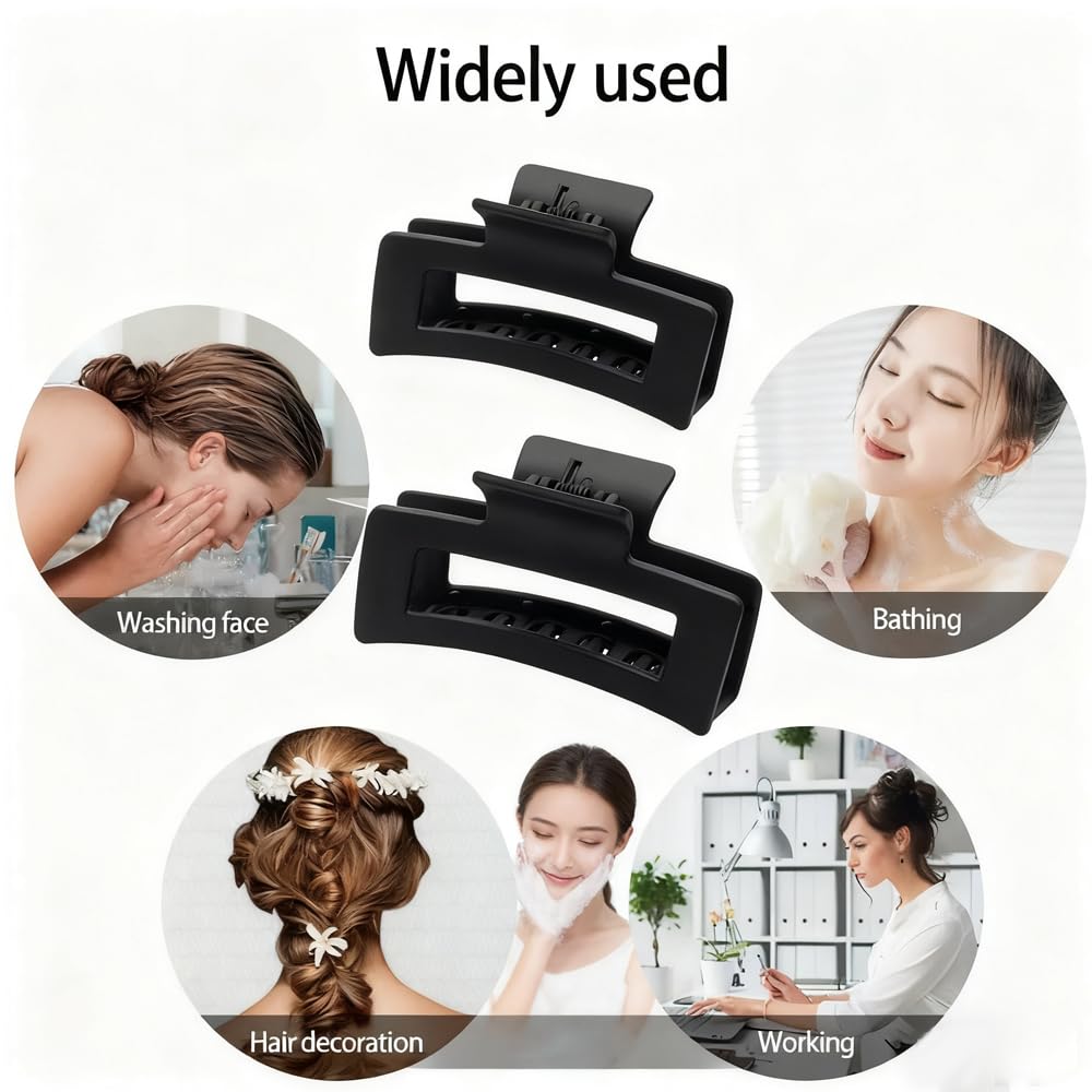 4 fermagli per capelli extra grandi, 13 cm, grandi fermagli per capelli spessi, lunghi e ricci, opachi, antiscivolo per capelli da donna, con forte tenuta, XL