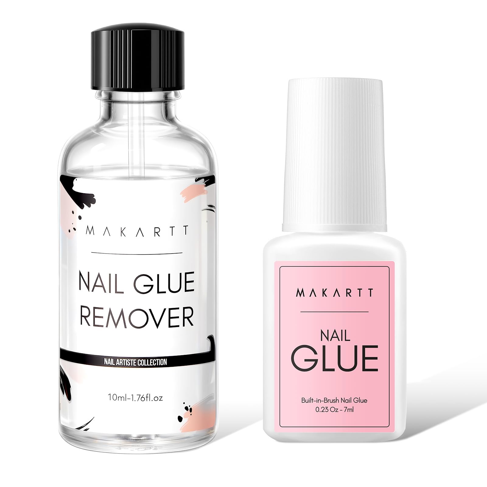 Makartt Nail Glue Remover Kit,7ml Extra Stark Nagelkleber für Kunstnägel,10ML Aceton-freier Nagelkleber Entferner für Press on Nails False Nails