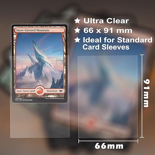 Miniatura 3 de VKshop 200 fundas transparentes para tarjetas para béisbol, cargadores superiores para tarjetas para MTG, Yugioh, béisbol, fútbol, tarjetas