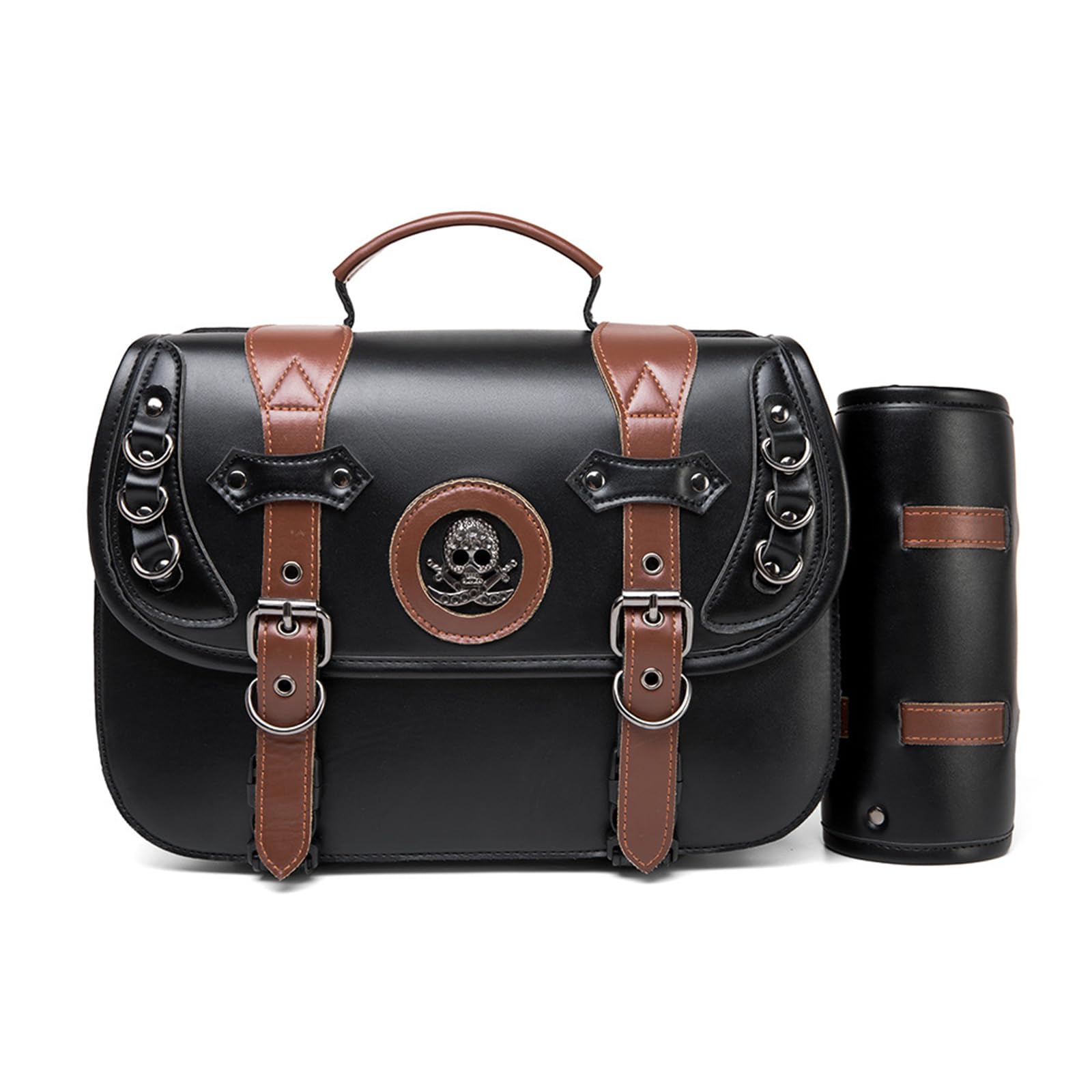Allgemeine Satteltaschen PU Leder wasserdichte Seitentasche Pendler Motorradtaschen Einfach Zu Verwenden Für Fahrräder PU Leder Satteltaschen