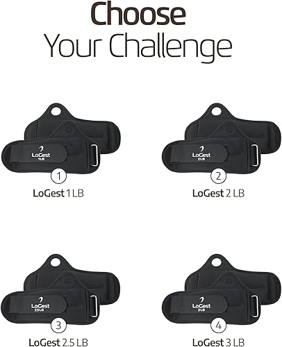 Miniatura 4 de LoGest Peso de muñeca con trabillas para el pulgar y cierres de  1 libra, 2 libras, 2.5 libras, 3 libras  Se vende en pares  Pesas de muñeca de