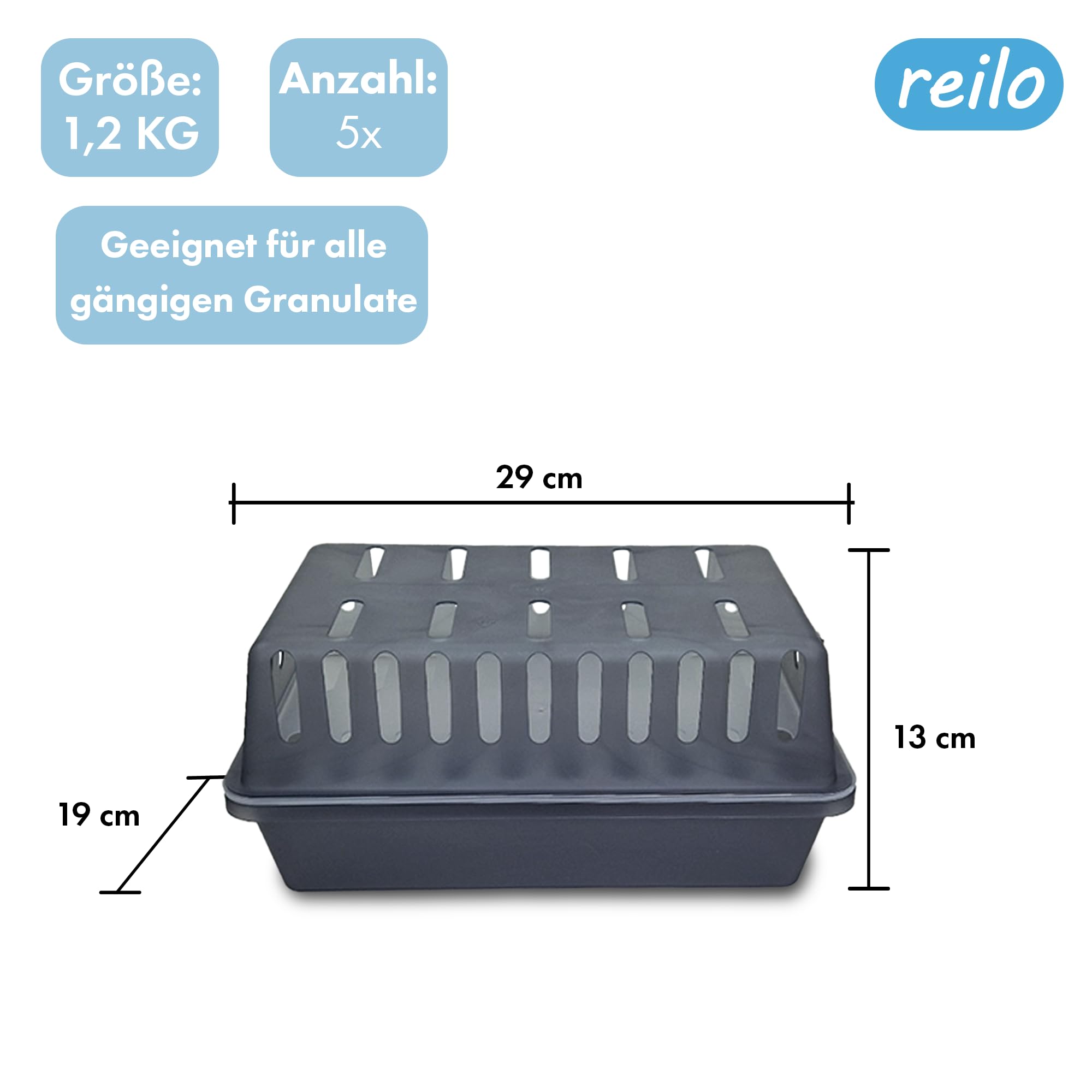 5x XXL Luftentfeuchter Box GT leer, Entfeuchterbox für Raumentfeuchter Granulat bis 1,2kg, kompatibel mit gängigen Entfeuchtern für Wohnraum, Schlafzimmer, Keller