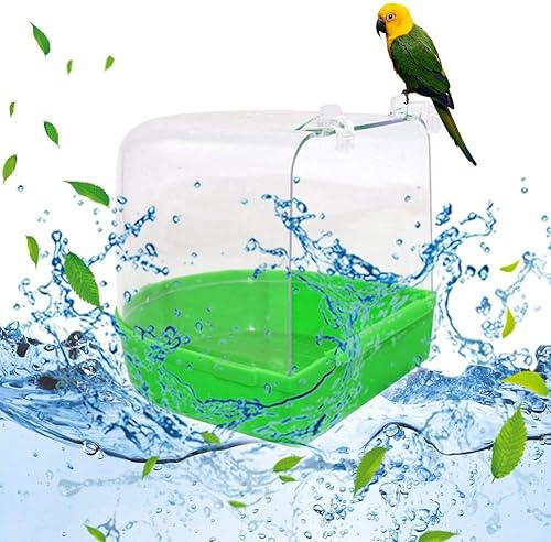 Miniatura 3 de Cubo de baño para pájaros colgantes, bañera para pájaros, caja de ducha, jaula de cuenco para mascotas, pájaro para mascotas, loro transparente,