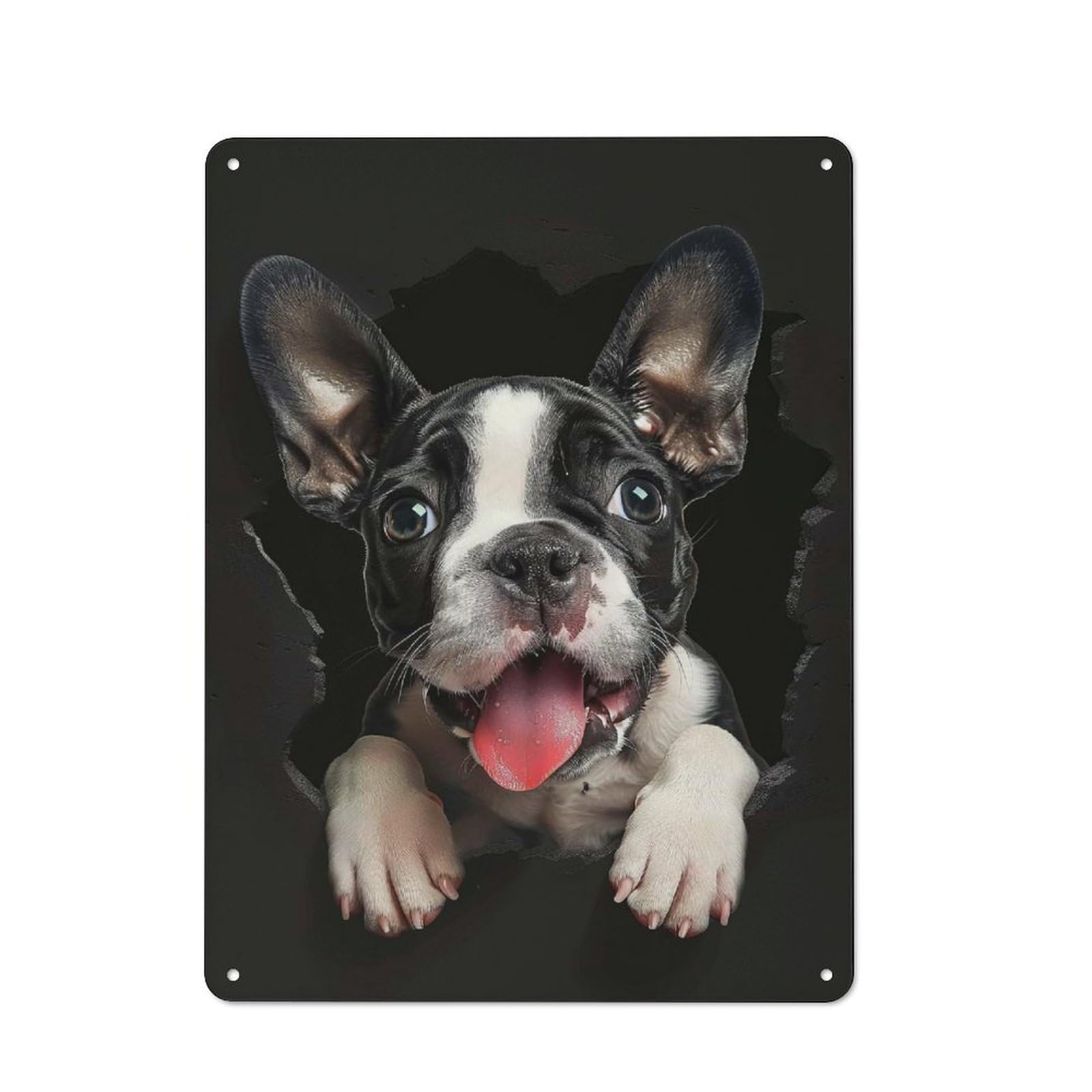Junmoney Style-14 Boston Terrier Printed Metal Sign 40X30cm For Garage Wall, For Collectors Of Vintage Metal Wall Decor