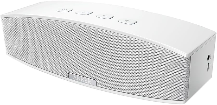 Anker 20W Premium Stereo Bluetooth Portable Speaker with Dual 10W Drivers, Two Passive Subwoofers, Wireless Speaker for iPhone, Samsung, Nexus, and More - White