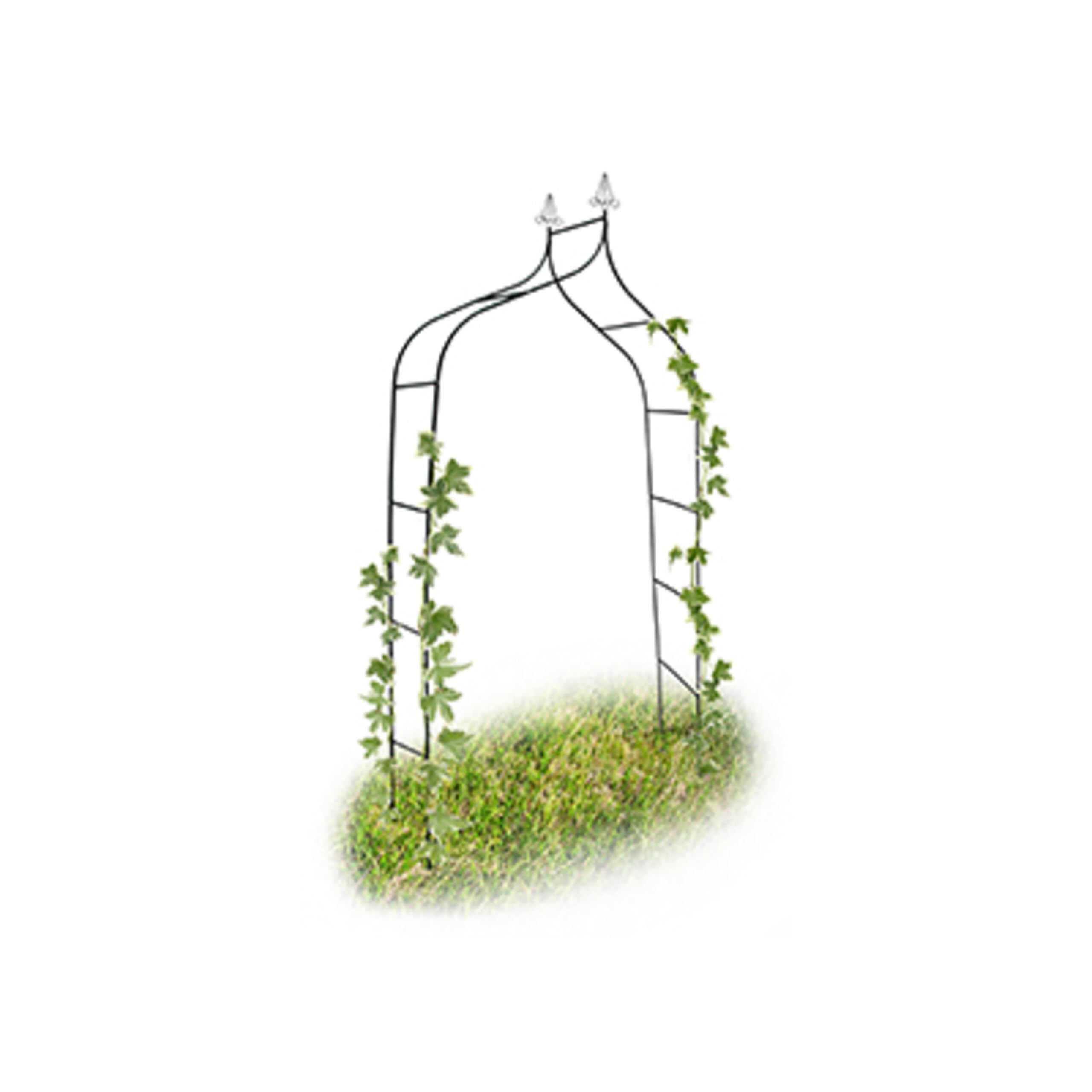Relaxdays Arco per Rose Rampicanti, 255x140x38 cm, Struttura Resistente alle Intemperie, Design Romantico, Verde Scuro