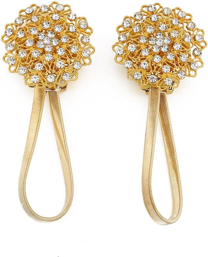 FMURY Magnetic Curtain Buckle Without Punching Spring Curtain Binding Rope Window Decoration Binding Belt(Gray)