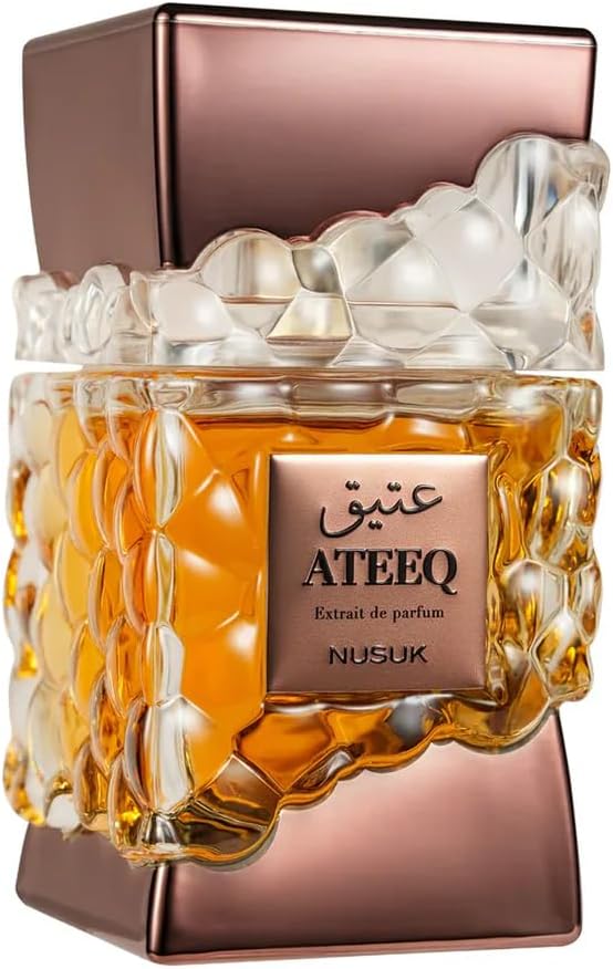 ATEEQ Ekstrakt z perfum marki Nusuk, luksusowy zapach w szklanej butelce z kryształu