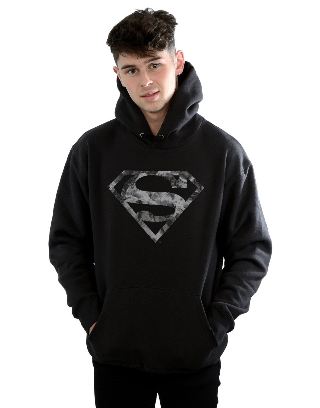 DC Comics Men's Batman Spot Logo Hoodie Large Black