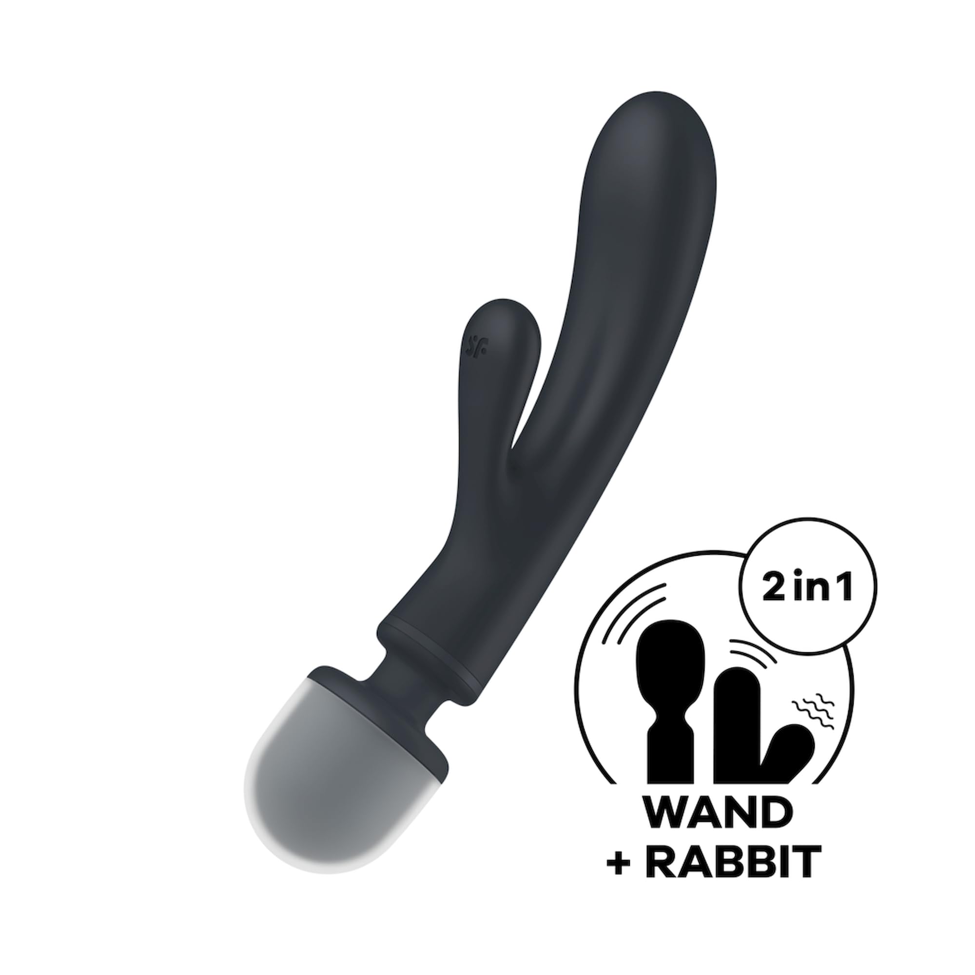 Satisfyer 2 in 1 Triple Lover Dildo Vibratore | Sex Toys multifunzionale | 3 potenti Motori | Impermeabile (IPX7) | Stimolatore del Punto G, del Clitoride e Massaggio | Silicone di alta Qualità