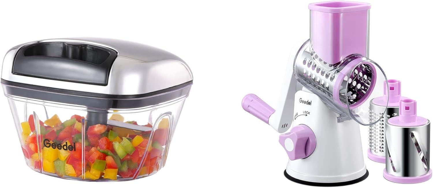 Manual Food Chopper and Cheese Grater Bundle