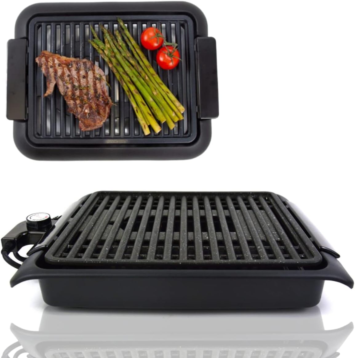 BEST DIRECT Piastra elettrica per Cucinare STARLYF Smokefree Grill, Original, Griglia No Fumo Carne e Verdure Grigliate, Bistecchiera ghisa Piastra x BBQ, smokeless, Griglia elettrica BEST DIRECT Piastra elettrica per Cucinare STARLYF Smokefree Grill, Original, Griglia No Fumo Carne e Verdure Grigliate, Bistecchiera ghisa Piastra x BBQ, smokeless, Griglia elettrica