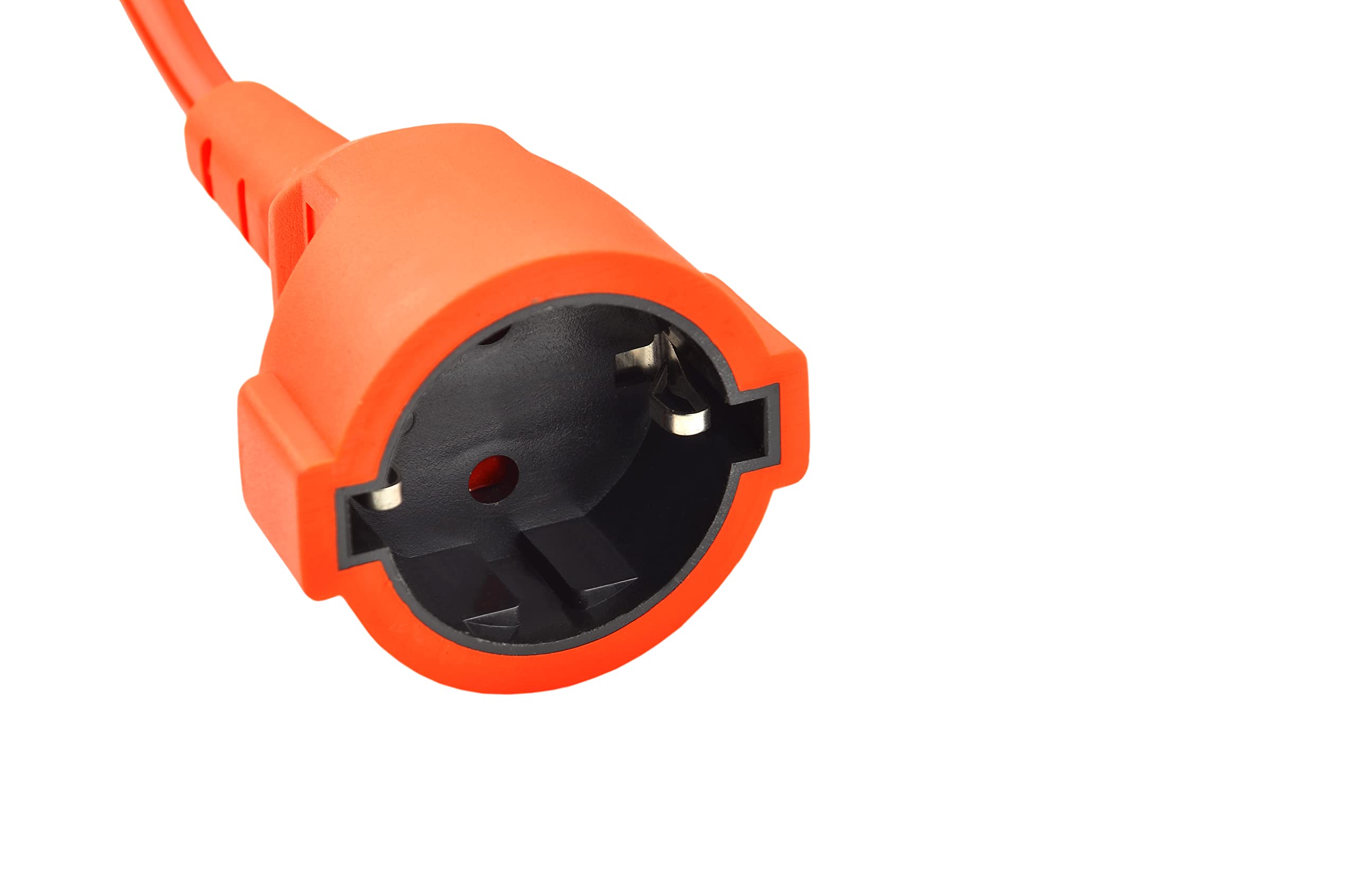 Set de 2 alargadores O&W Security 30 m – Schuko, IP44 Interior/Exterior, Naranja, Flexible y Bien Visible, Cable eléctrico/Cable de jardín, V13.