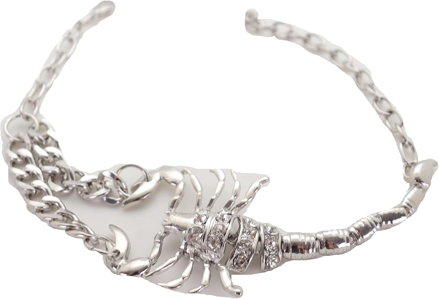 Women’s Western Boot Bracelet – Silver Scorpion Chain Shoe Anklet with Rhinestones – Adjustable Fashion Boot Jewelry (One Strap – Made in USA)