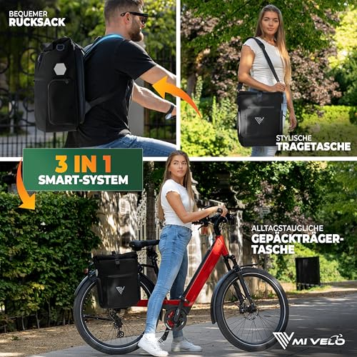 MIVELO 3in1 Fahrradtasche für Gepäckträger I Rucksack & Gepäckträgertasche hinten - in 15 Sekunden umgebaut I Fahrradrucksack 100%… – Ansicht 2