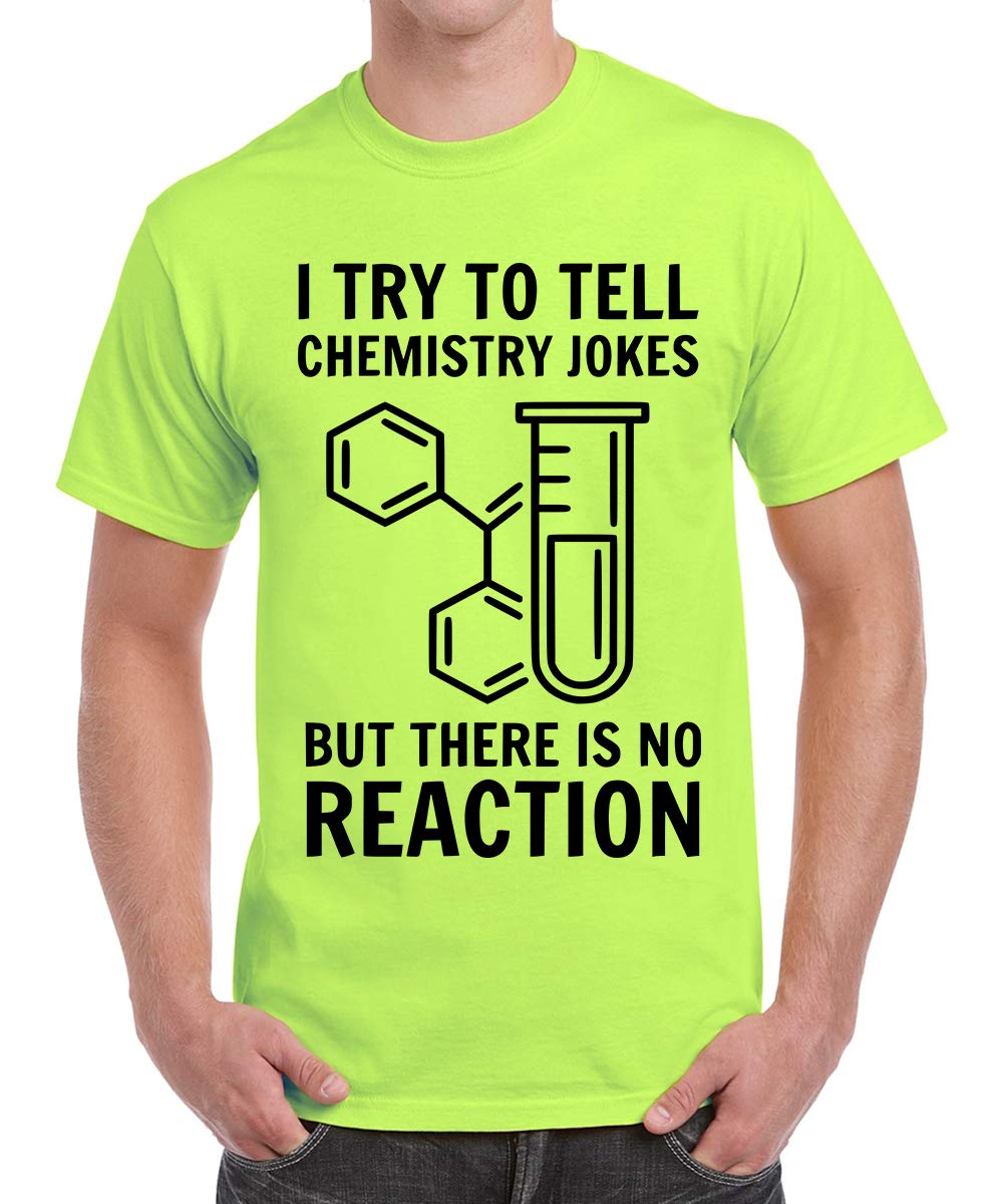 Caseria Men's Round Neck Cotton Half Sleeved T-Shirt with Printed Graphics - Chemistry Jokes