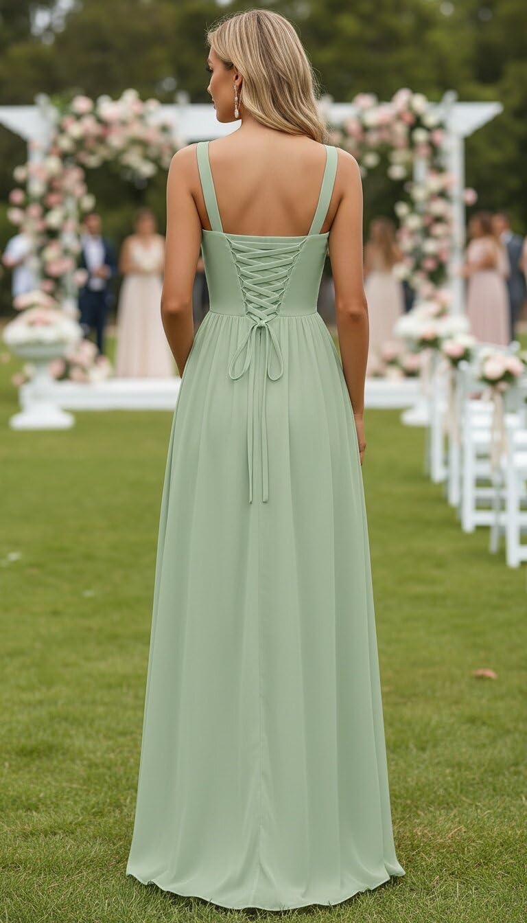 Bridesmaid Maxi Dress Elegant Chiffon Wedding Guest 2026 A Line Prom Cocktail Gown TP999