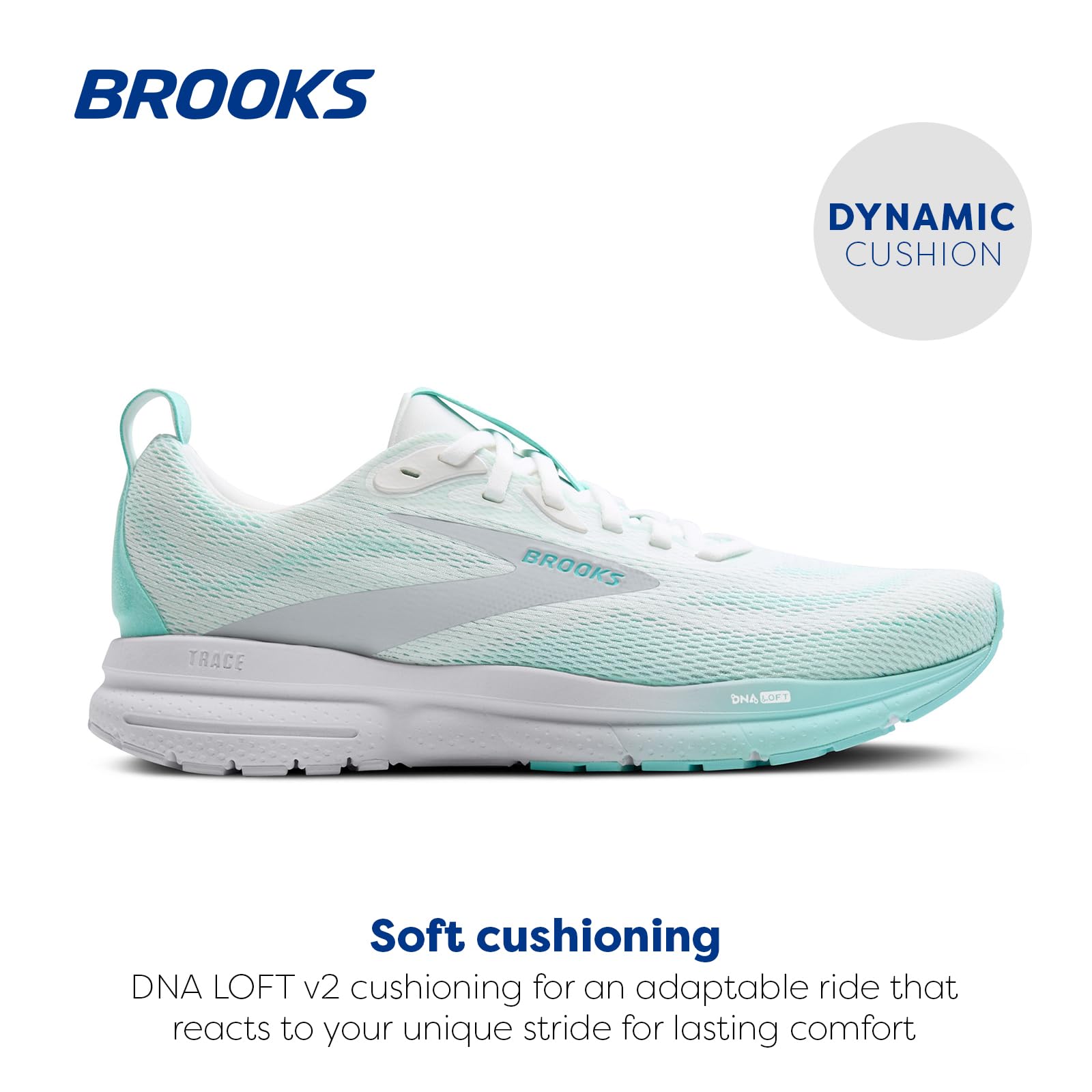 Brooks Women’s Trace 4 Neutral Running Shoe - Bright White/Limpet/Oyster - 9 Medium
